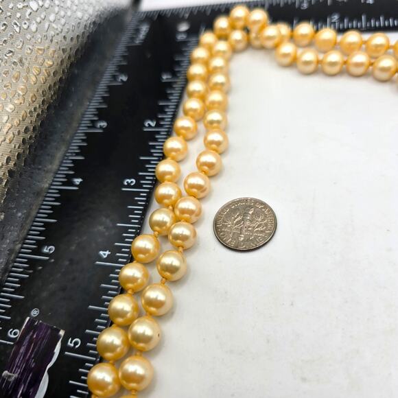 Necklace Vintage Imitation Pearl 24" 7mm Beads Sterling Silver Clasp SKU2424 - Picture 4 of 7